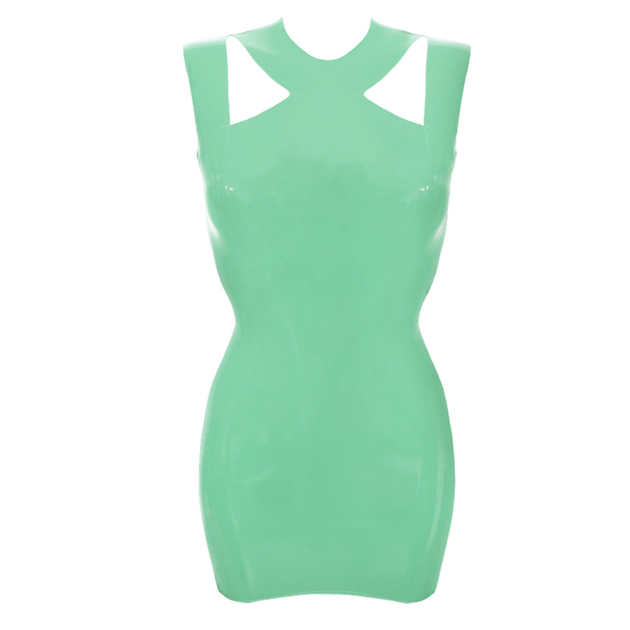 Atsuko Kudo Latex Alisa Mini Dress in Supatex Jade Green