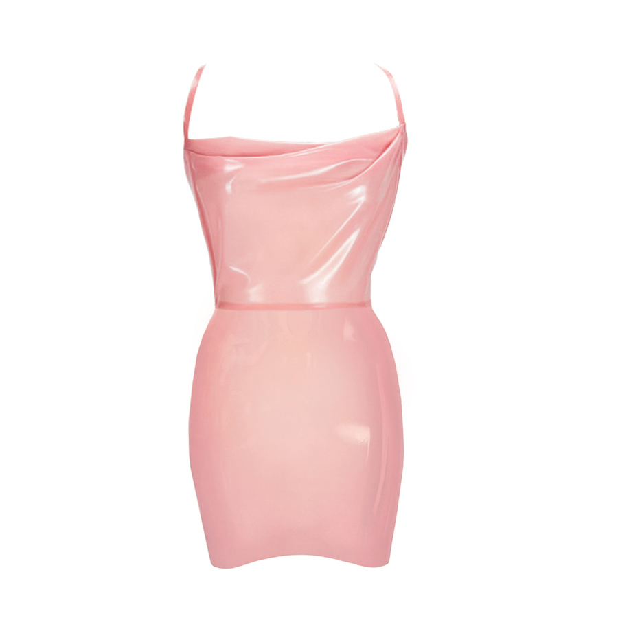 Atsuko Kudo Latex Bambi Mini Dress in Supatex Semi-Trans Pink