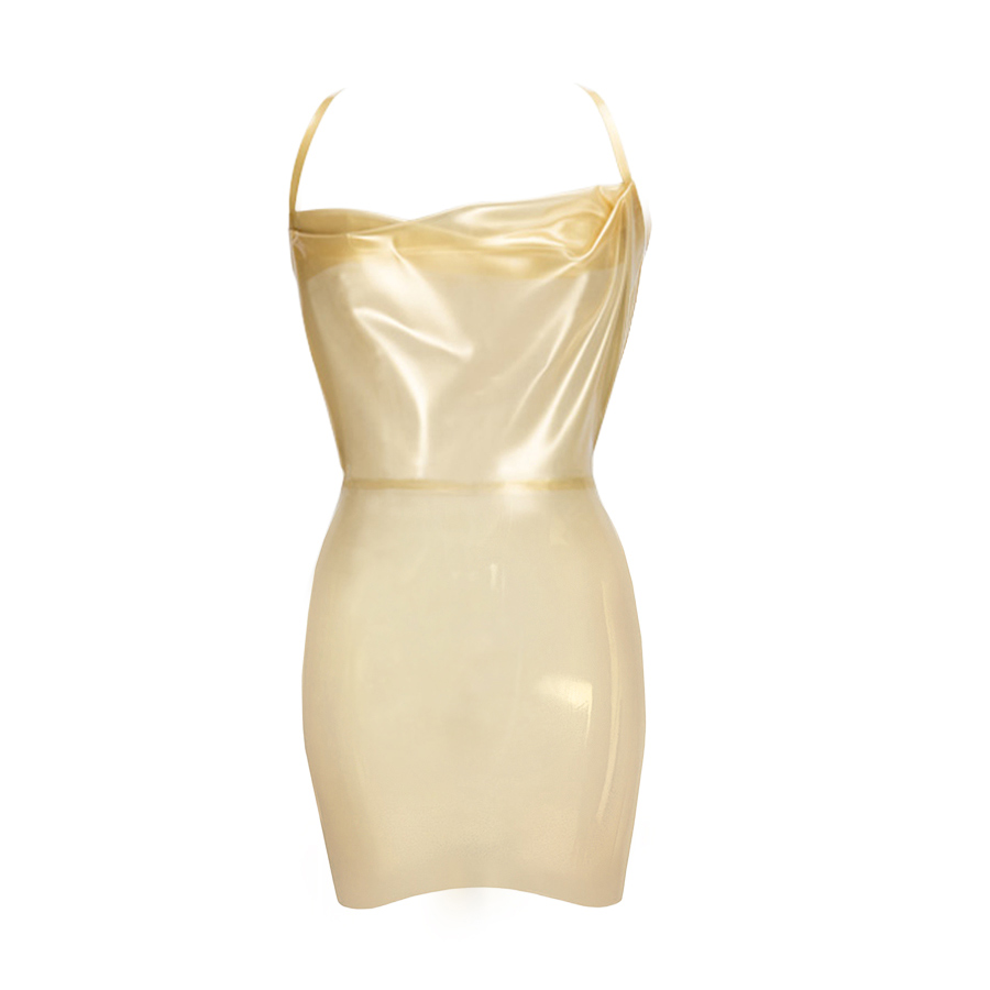 Atsuko Kudo Latex Bambi Mini Dress in Sheer Gold