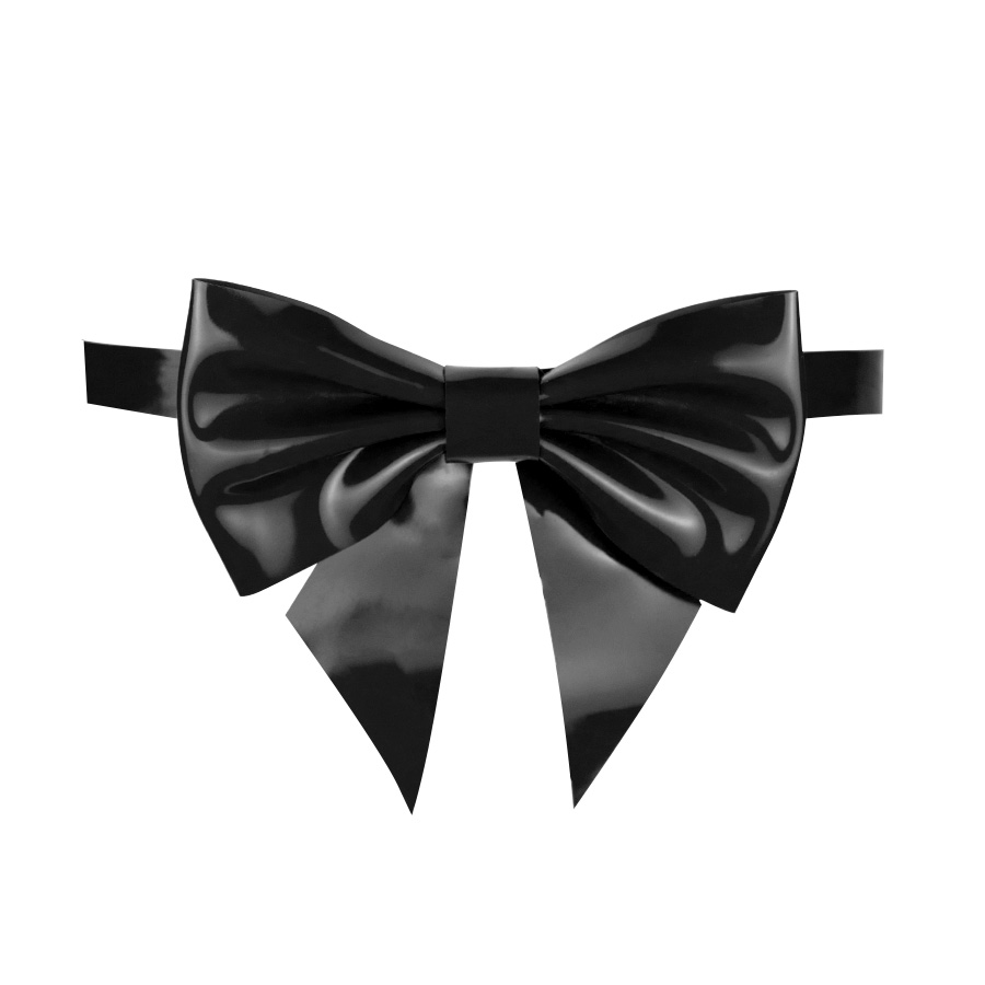 Atsuko Kudo Latex Bow Garter in Black