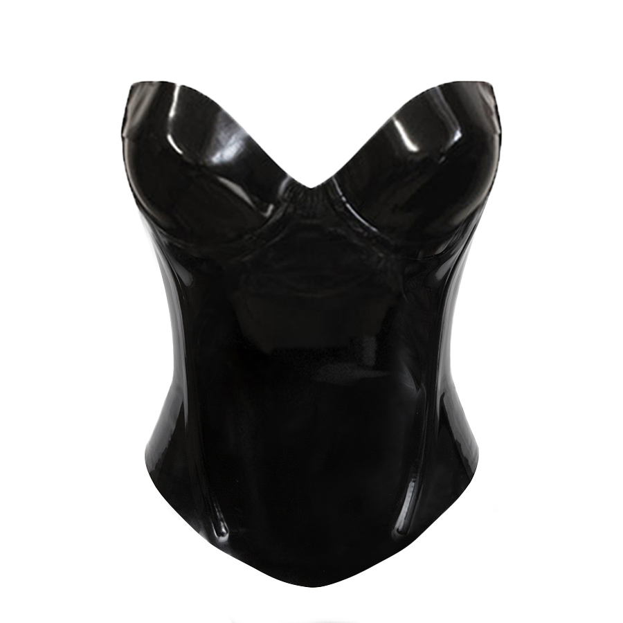 Atsuko Kudo Latex Candy Cup V Top in Supatex Black