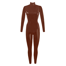 Atsuko Kudo Latex Classic Catsuit in Supatex Dark Brown