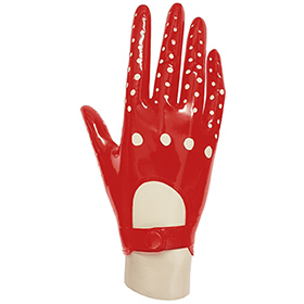 Atsuko Kudo Latex Deluxe Driving Gloves in Red