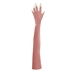 Atsuko Kudo Latex Finger Tipless Opera Gloves in Supatex Light Brown