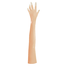 Atsuko Kudo Latex Finger Tipless Opera Gloves in Semi-Trans Peach
