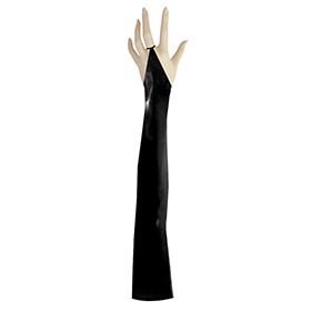 Atsuko Kudo Latex V-Shaped Gauntlets in supatex black
