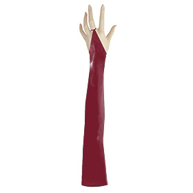 Atsuko Kudo Latex V-Shaped Gauntlets in supatex plum
