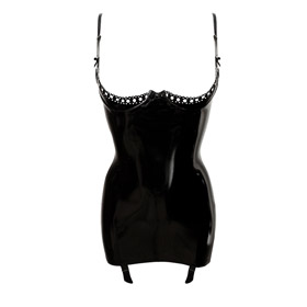 Atsuko Kudo Latex 1/2 Cup Super Mini Dress in Supatex Black
