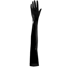 Atsuko Kudo Latex Handmade Opera Gloves in Supatex Black