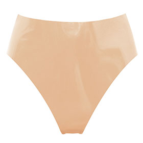 Atsuko Kudo Latex High Cut Briefs in semi-trans Peach