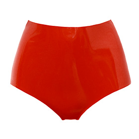 Atsuko Kudo Latex Lady P High Waist Briefs in Supatex Red