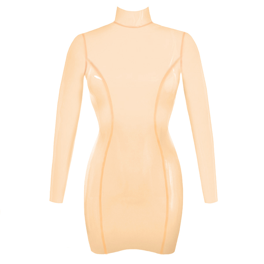 Atsuko Kudo Latex Joy Mini Dress in Semi-Trans Peach
