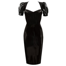 Atsuko Kudo Latex Juliet Pencil Dress in supatex black