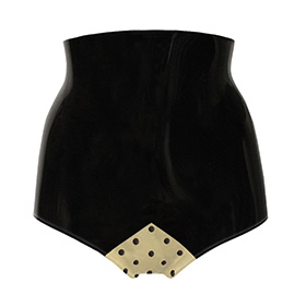 Atsuko Kudo Latex Lady P Super High Waist Briefs in Supatex Black