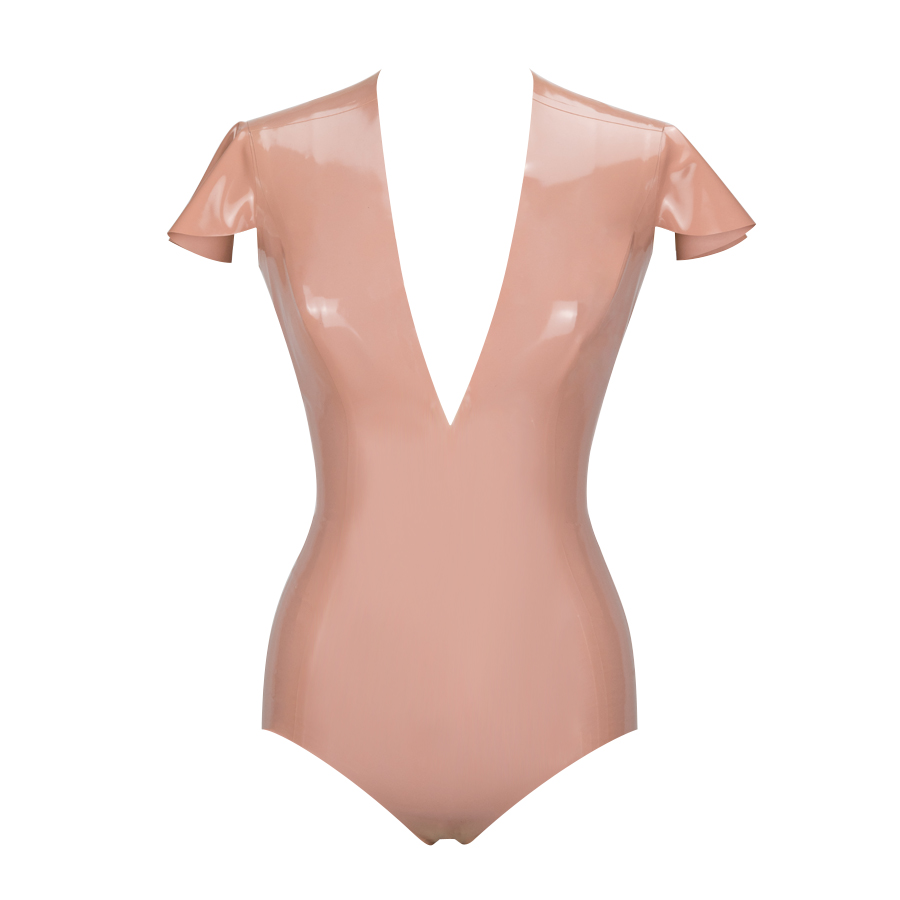 Atsuko Kudo Latex Linde Bodysuit in supatex light brown