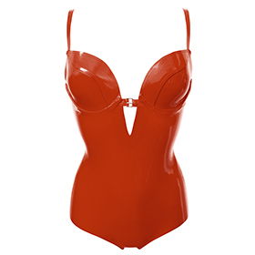 Atsuko Kudo Latex Miss T Body w/ V in Supatex Red