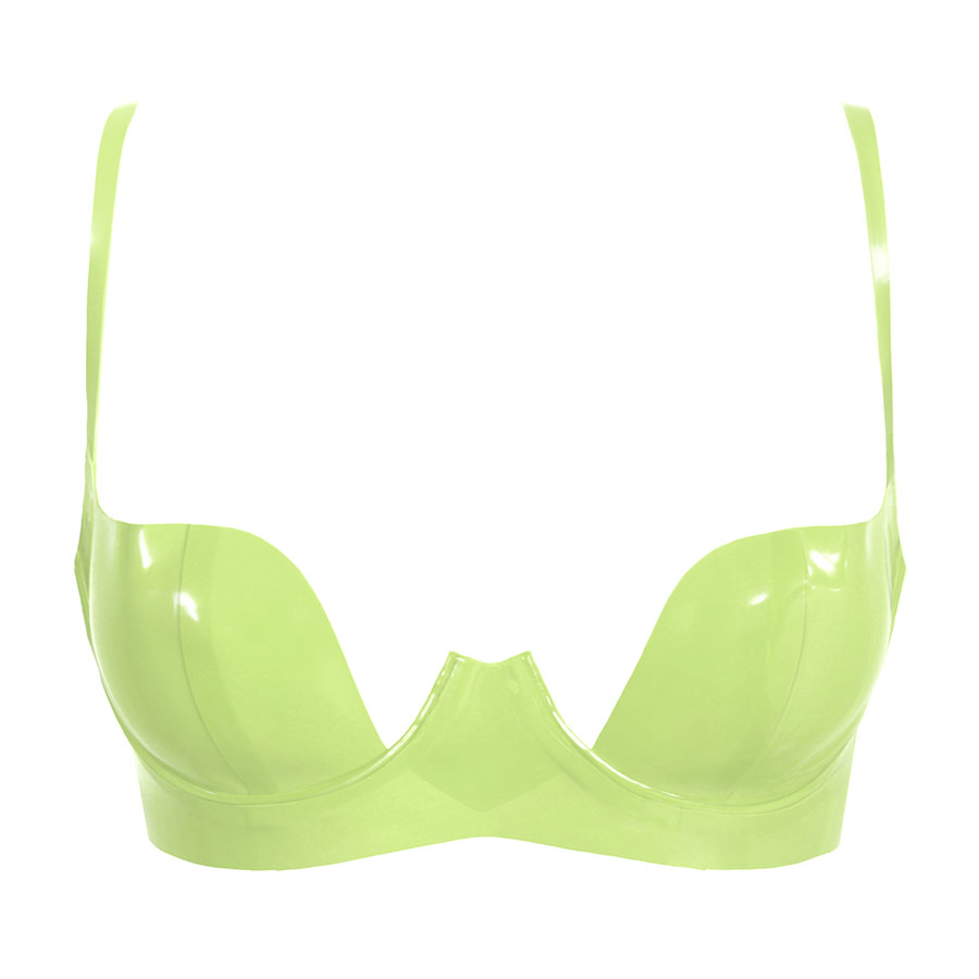 Atsuko Kudo Latex Paris Cup Bra in Vibrant Lime Green