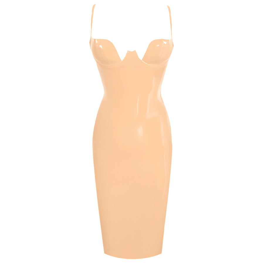 Atsuko Kudo Latex Paris Cup Pencil Dress in Porcelaine