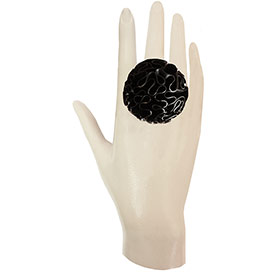 Atsuko Kudo Latex PomPom Ring in supatex black