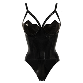 Atsuko Kudo Latex Restricted ZigZag Cup Body in Supatex Black