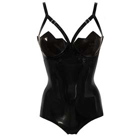 Atsuko Kudo Latex Restricted ZigZag Cup Body in Supatex Black
