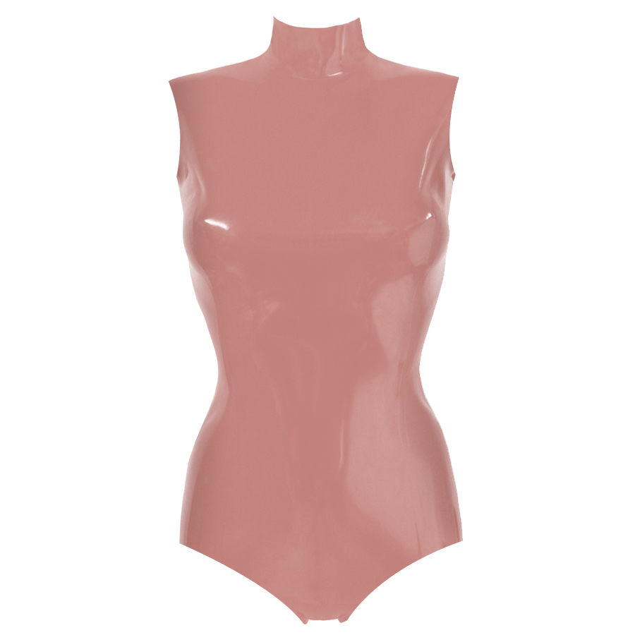 Atsuko Kudo Latex Sleeveless Joy Bodysuit in Supatex Light Brown