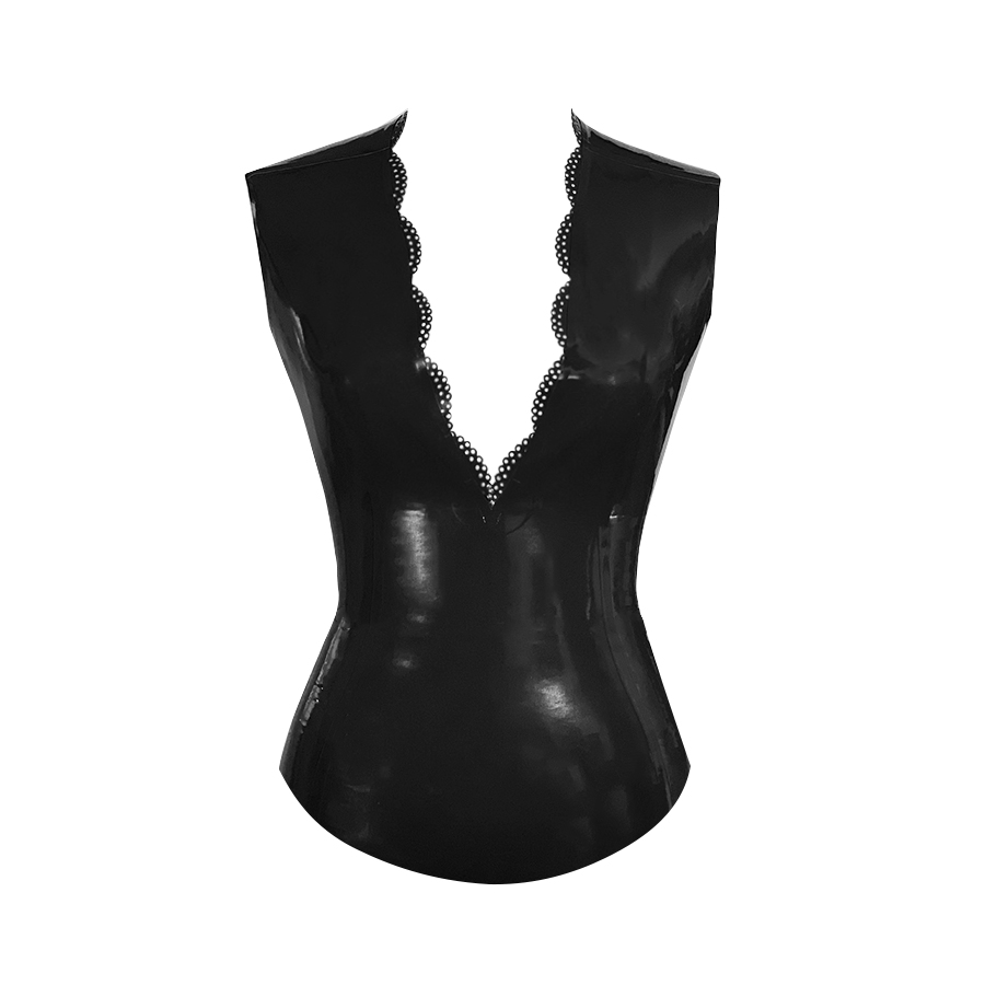 Atsuko Kudo Latex Sleeveless Linde Top in supatex black