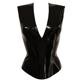 Atsuko Kudo Latex Sleeveless Linde Top in supatex black