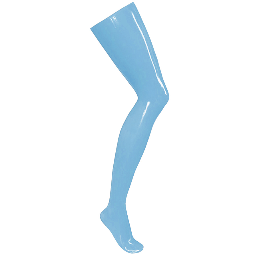 Atsuko Kudo Latex Stockings with hold up tabs in Supatex Light Blue