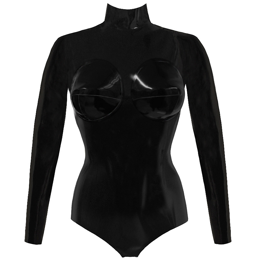 Atsuko Kudo Latex Storm Cup Bodysuit in Black