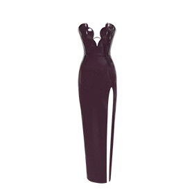Atsuko Kudo Latex Tulip Cup Evening Dress in Supatex Ruby